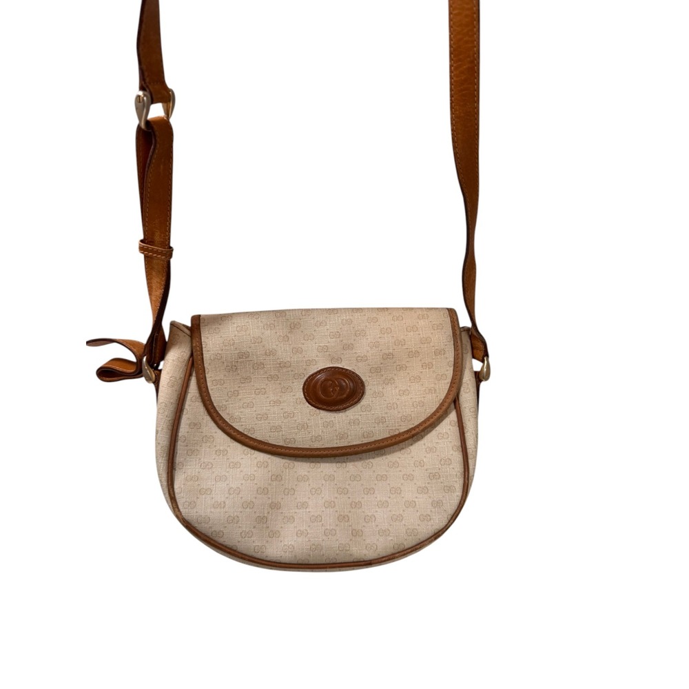 Gucci Interlocking G Microguccissima Crossbody Bag Beige Brown Vintage Italy